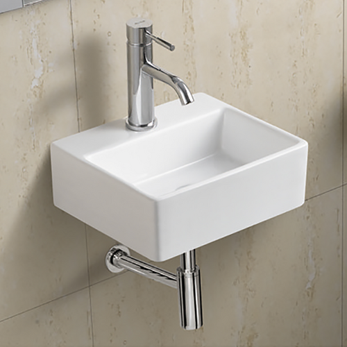 340X295X120mm Bathroom Wall Hung Mount Ceramic Wash Basin Vanity Sink BA006