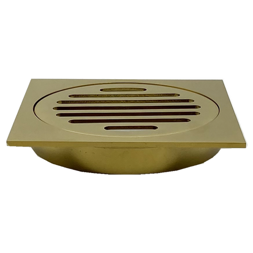 110X110mm Brushed Gold Bathroom Shower 100mm Floor Waste Drain Grate