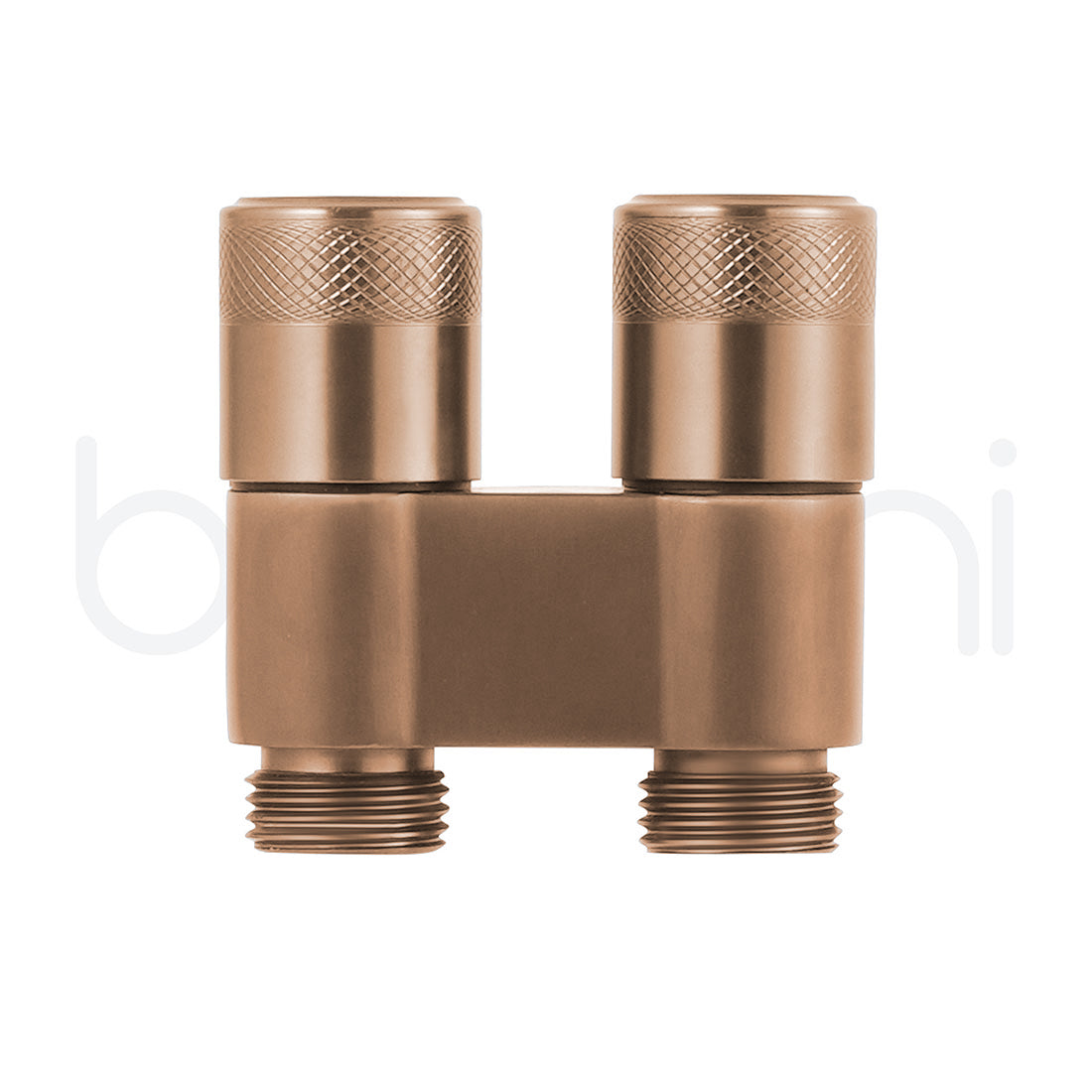 Baiachi Shattaf Twin Mini Cistern Stop Stainless Steel Quarter Turn with Backflow Valve PVD Brushed Copper