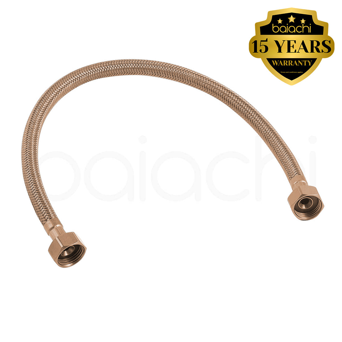 Baiachi 450mm Braided Flexible Hose Brushed Copper