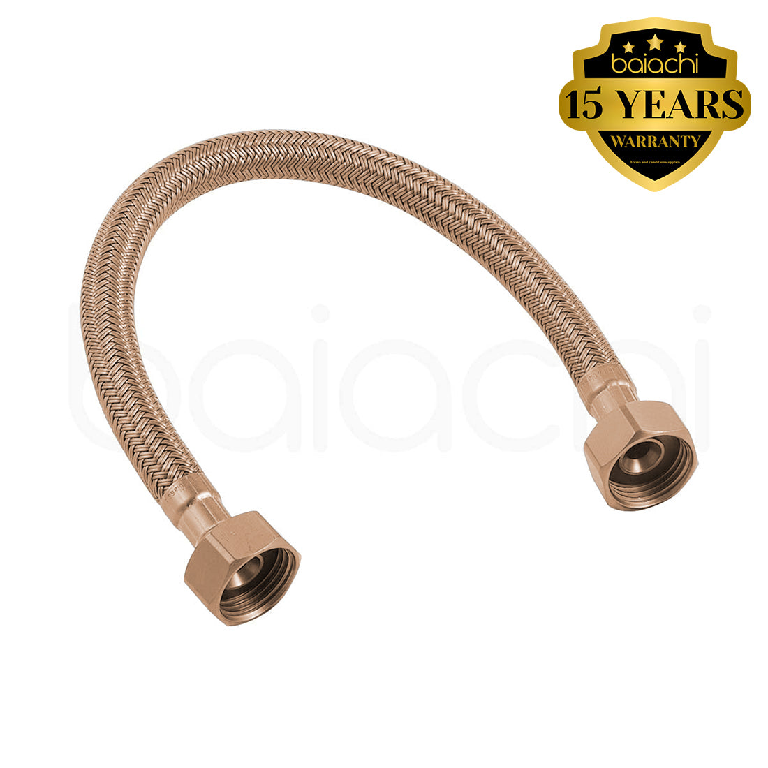 Baiachi 300mm Braided Flexible Hose Brushed Copper