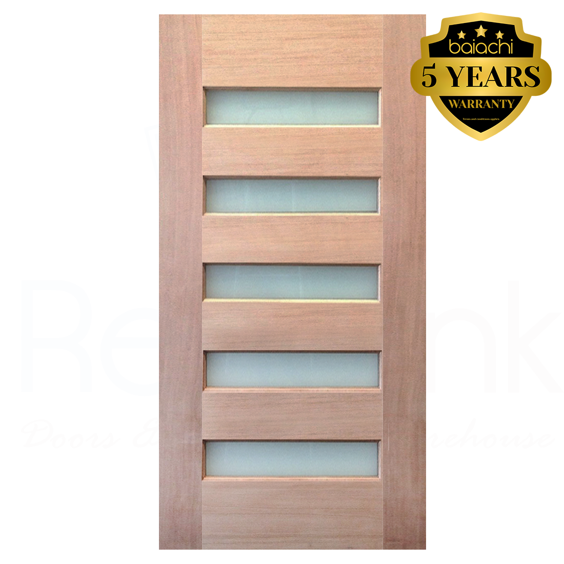 920X2040X40mm Entrance Solid Timber Veneer External Front Entry Door Glass 035