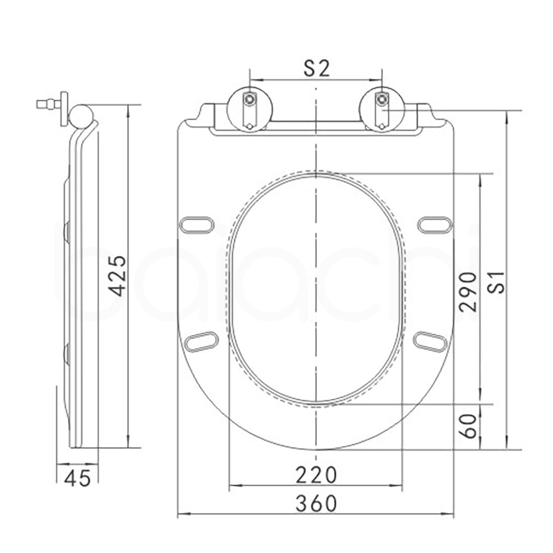 Urea-Formaldehyde (UF) Slim D Shape Toilet Seat