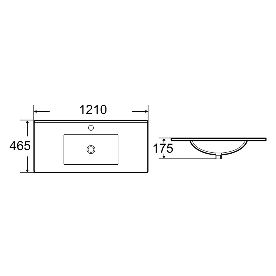Vellena 1200mm PVC Water Proof Wall Hung Bathroom Vanity Ceramic Basin