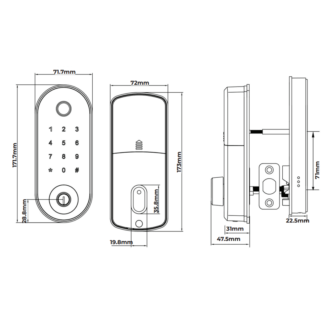 Stealth Smart Lock Deadbolts Brushed Nickel