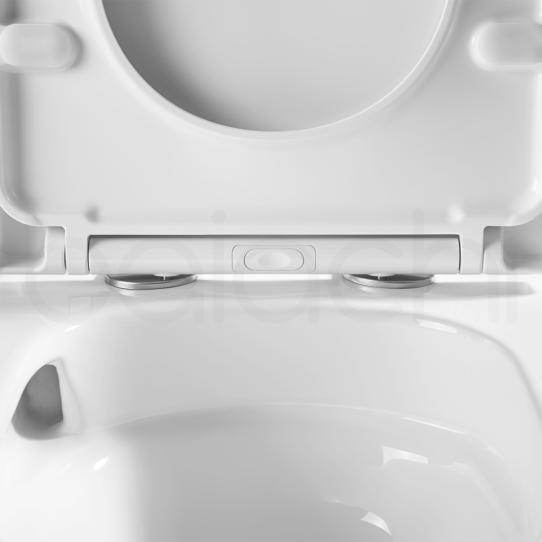 Baiachi Involution Rimless In Wall Tornado Toilet Suite with Round Stainless Steel Gun Metal Flushing Buttons BTW1