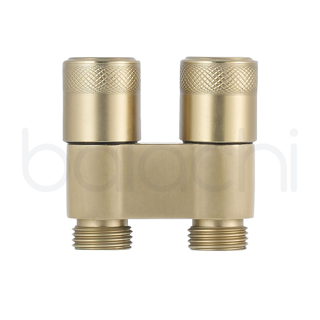 Baiachi Shattaf Twin Mini Cistern Stop Stainless Steel Quarter Turn with Backflow Valve PVD Brushed Gold