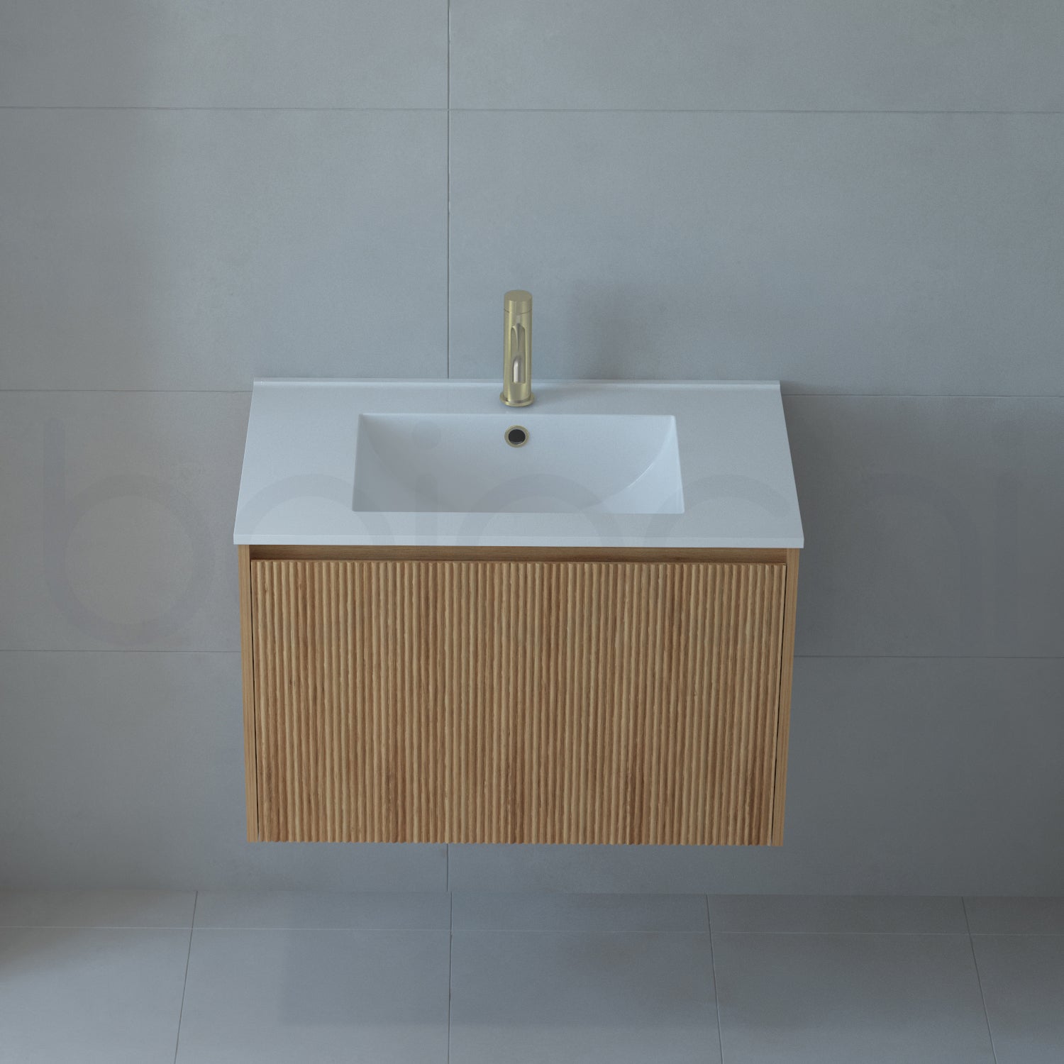 Baiachi Clermont 750 Fluted Timber Bathroom Vanity Wall Hung Cabinet