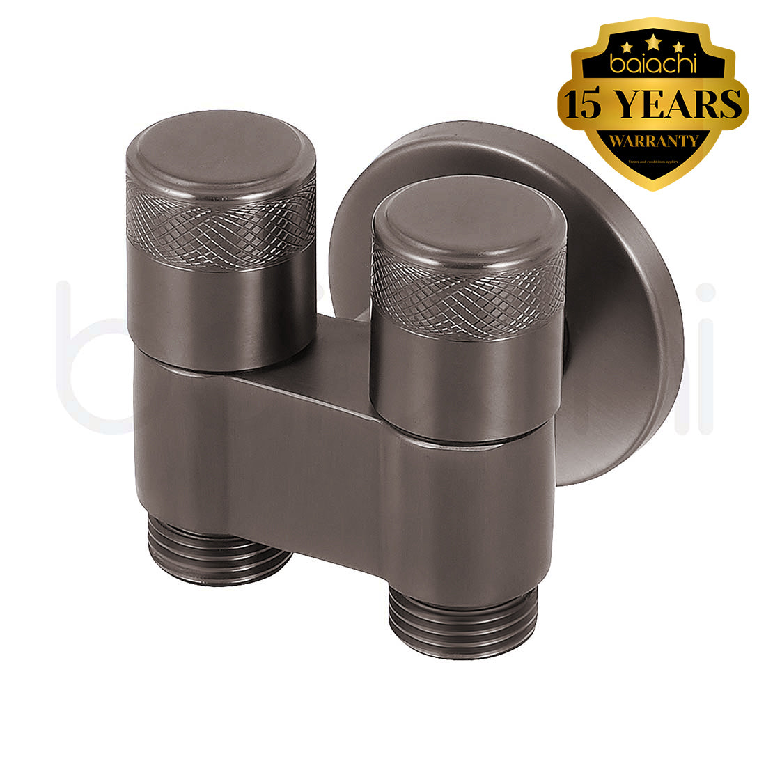 Baiachi Shattaf Twin Mini Cistern Stop Stainless Steel Quarter Turn with Backflow Valve PVD Antique Bronze