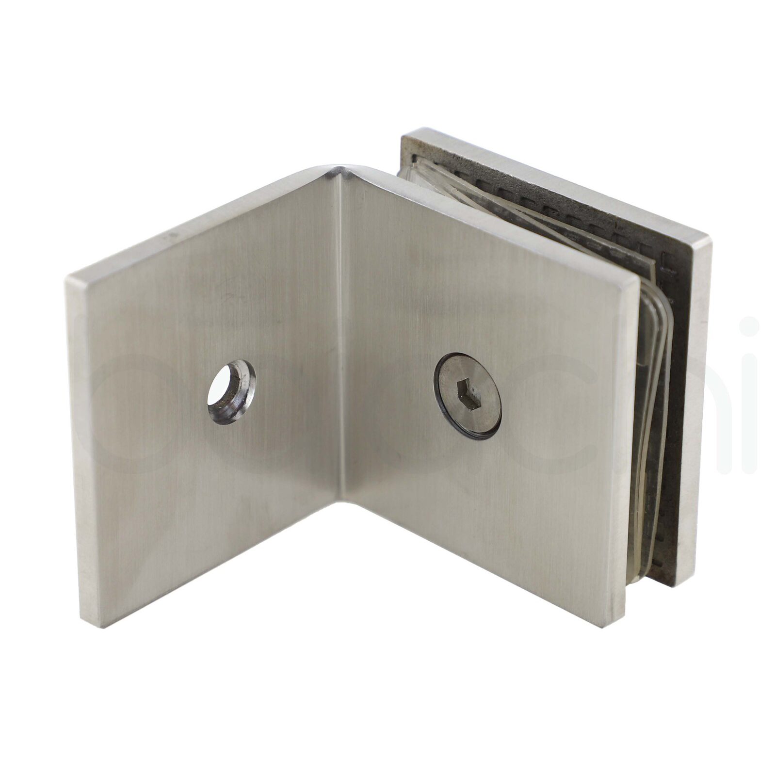 800mm Fixed Panel Shower Screen Brushed Nickel
