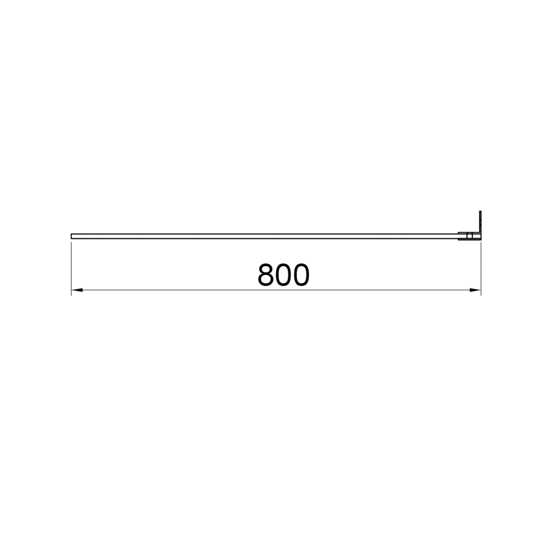 800mm Fixed Panel Shower Screen Matte Black