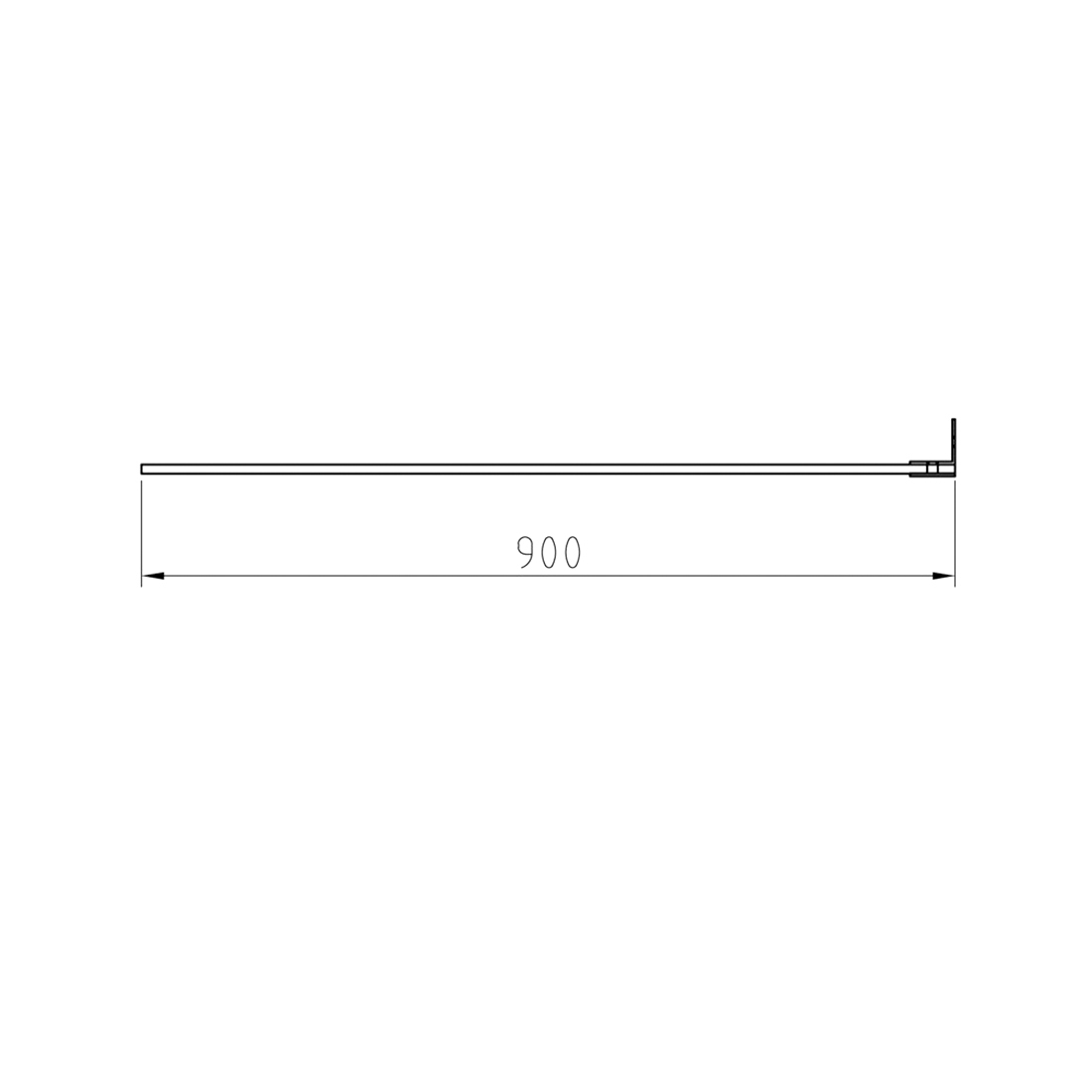 Frameless Shower Screen 900mm Brushed Gold