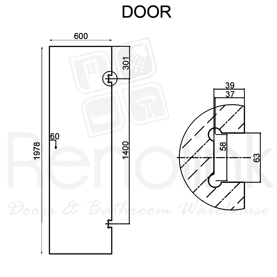 Frameless Shower Screen 900x900mm Diamond Matte Black