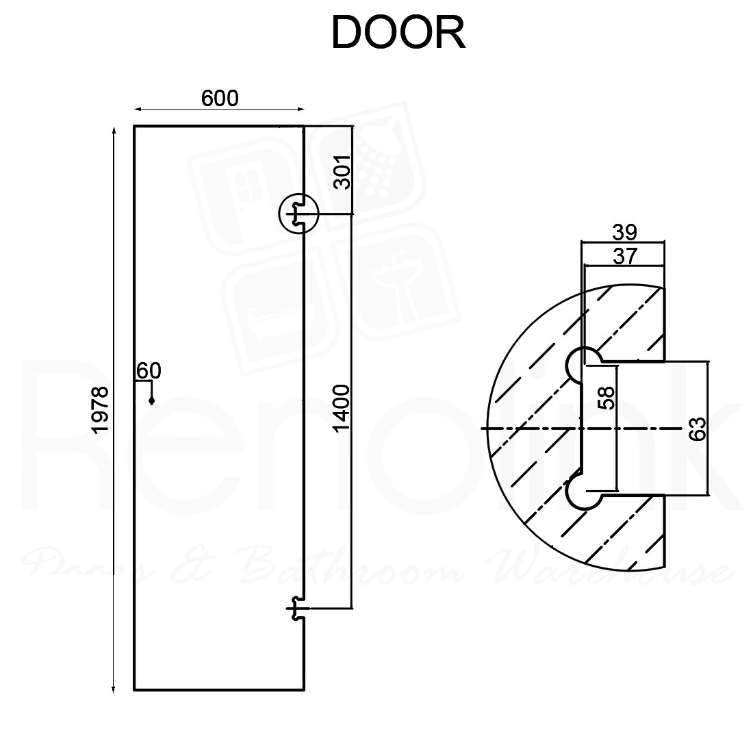 Frameless Shower Screen 1000x1000mm Diamond Chrome