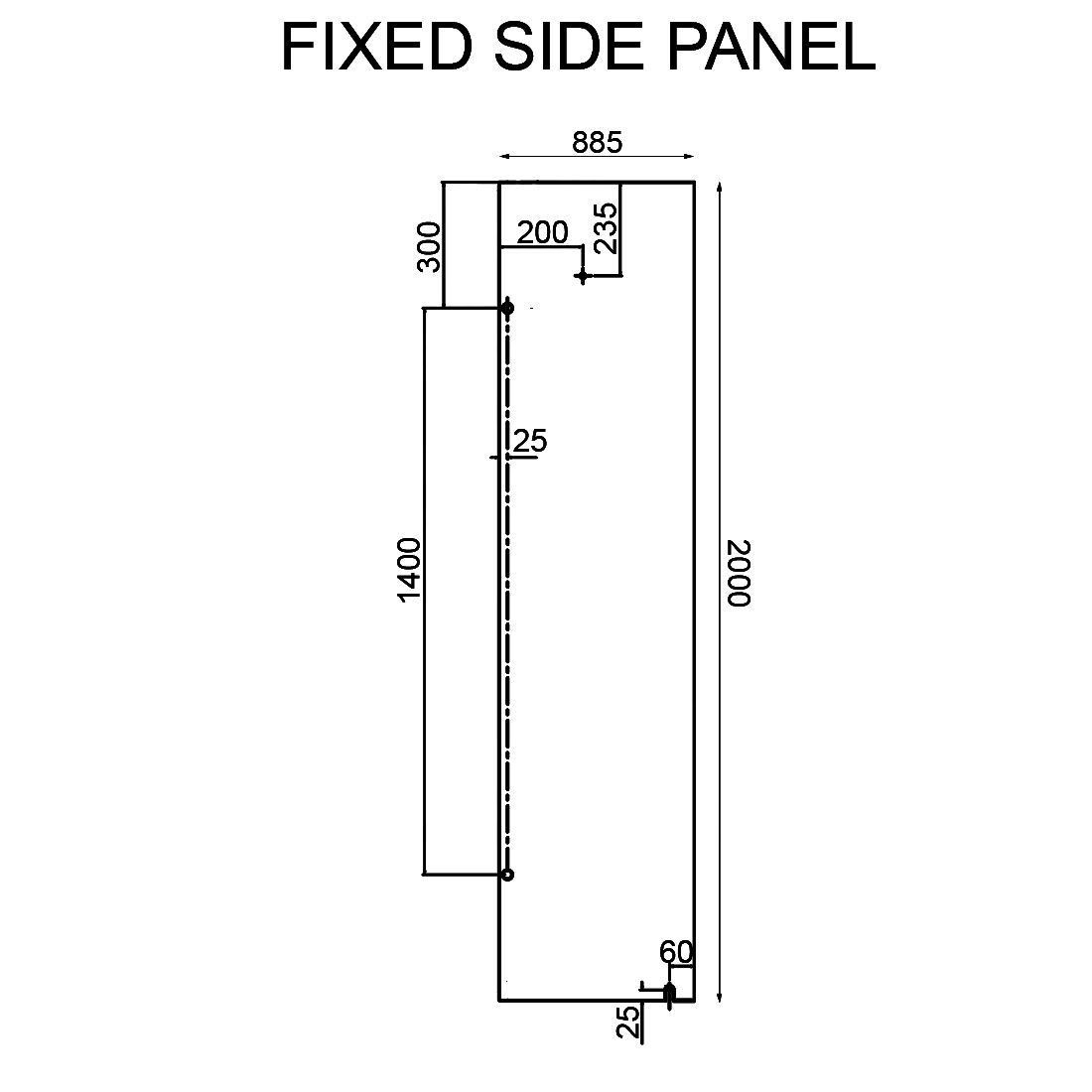 Frameless Shower Screen 900x900mm Square Matte Black