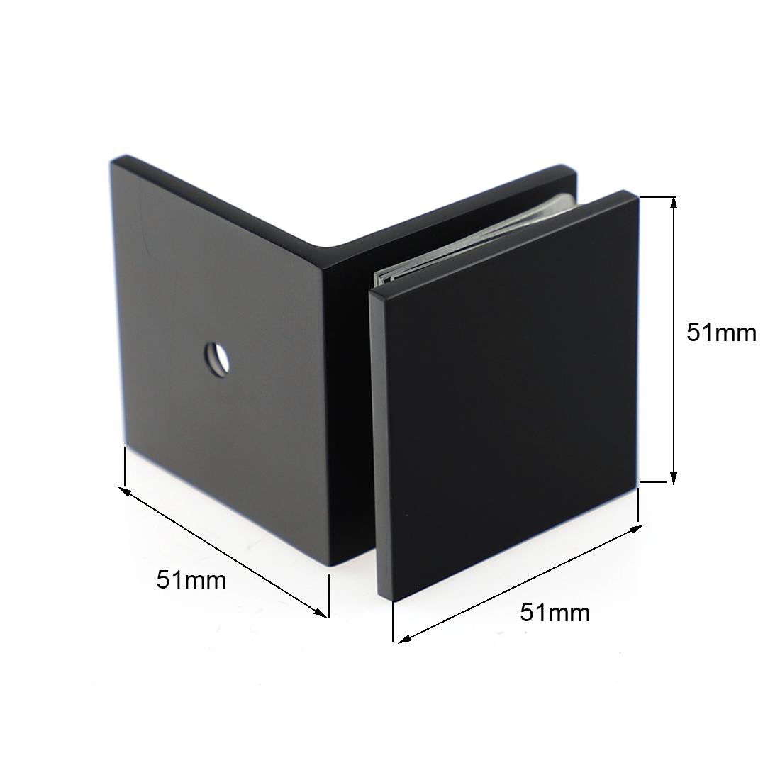 Frameless Shower Screen 900x900mm Square Matte Black