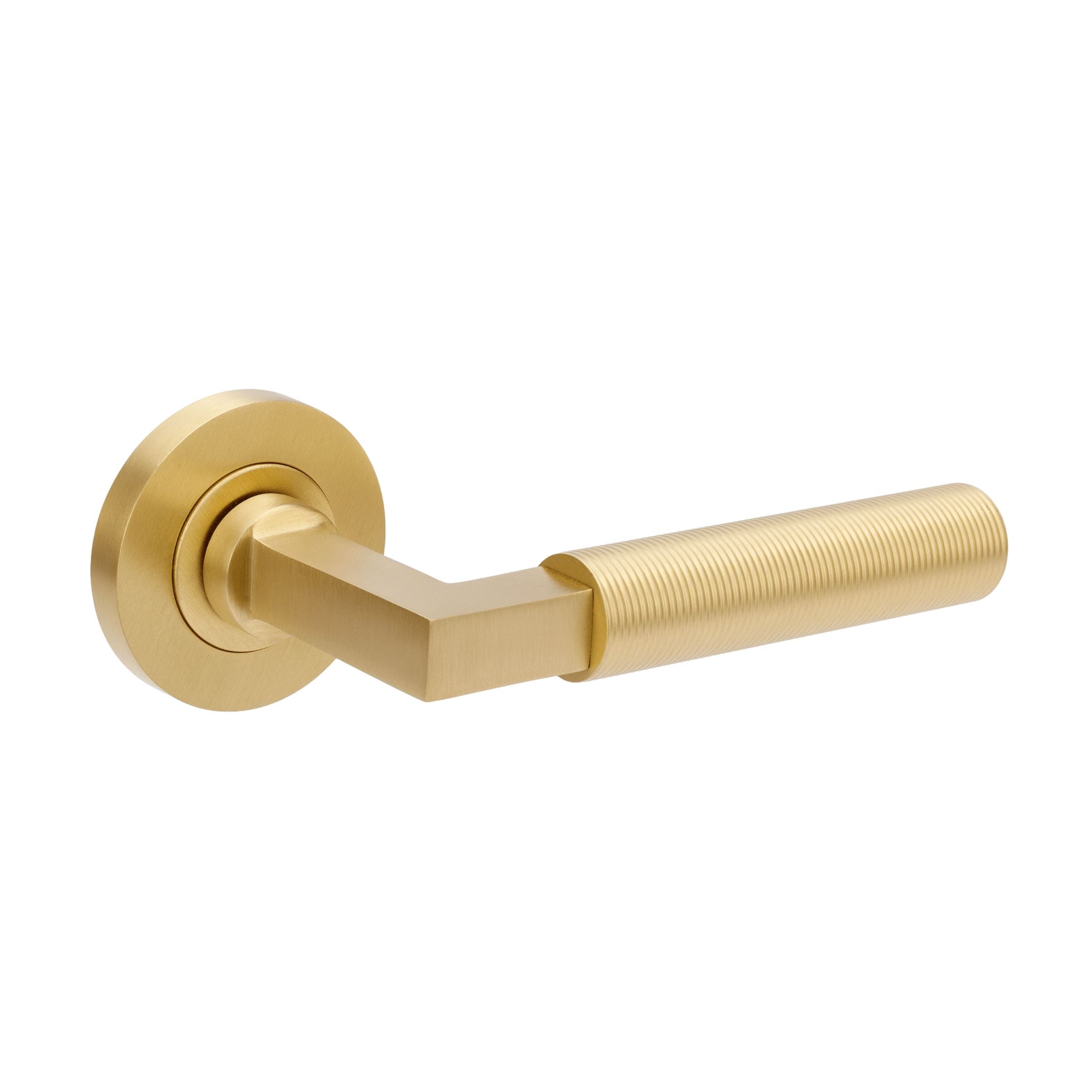 Zanda Zurich Fluted Privacy Set Satin Brass