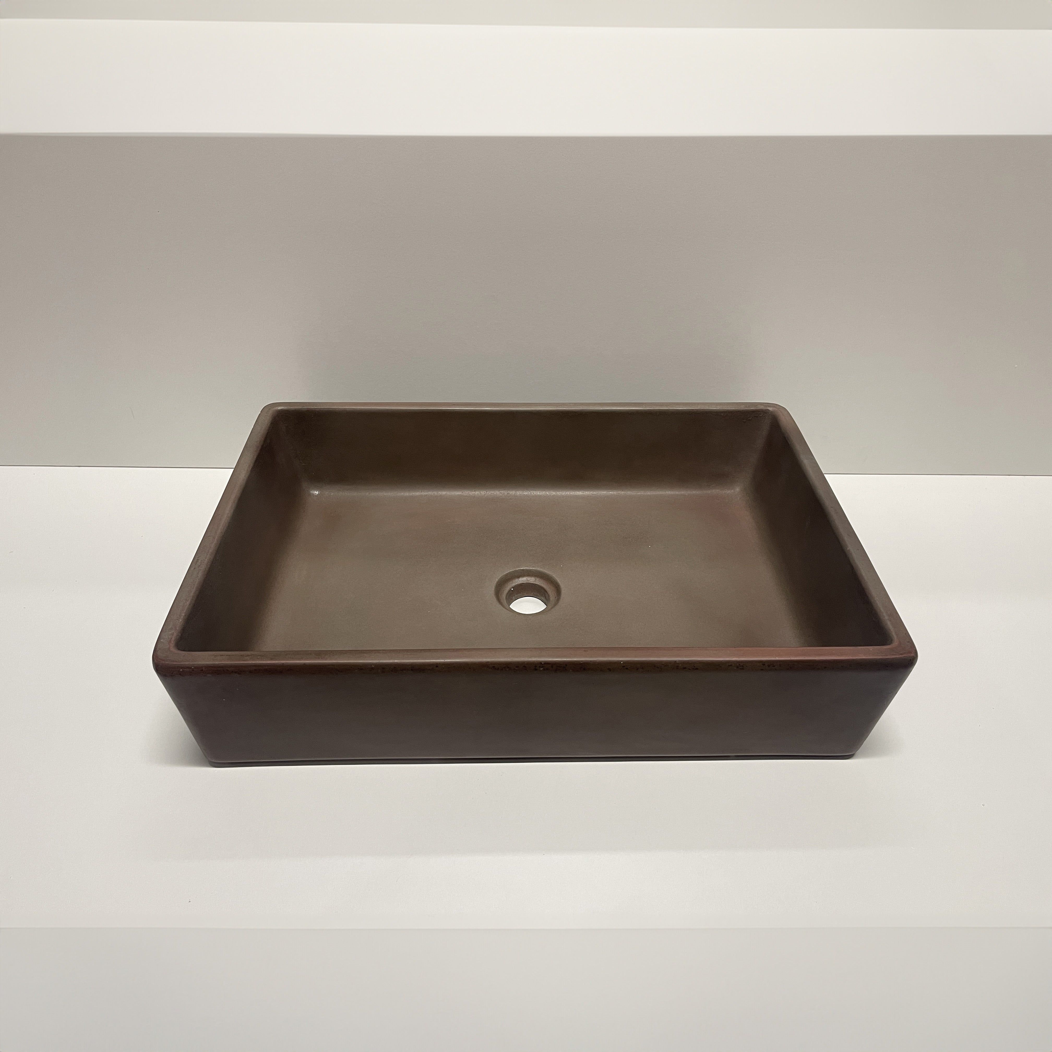 Spring Hill Designs Aila Rectangular Above Counter Concrete Basin Sandy Brown