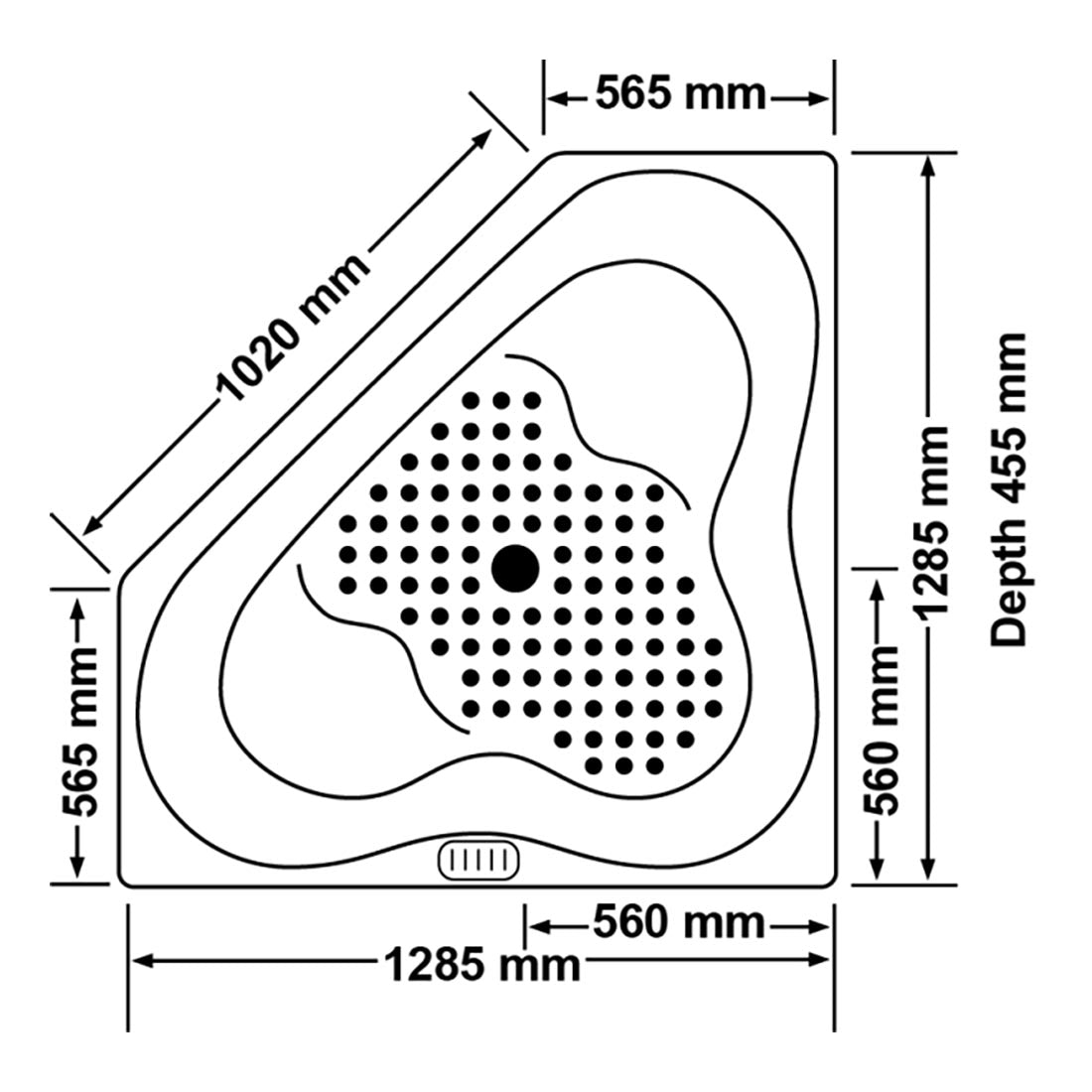 Almina 1285mm Drop-In Bath Tub