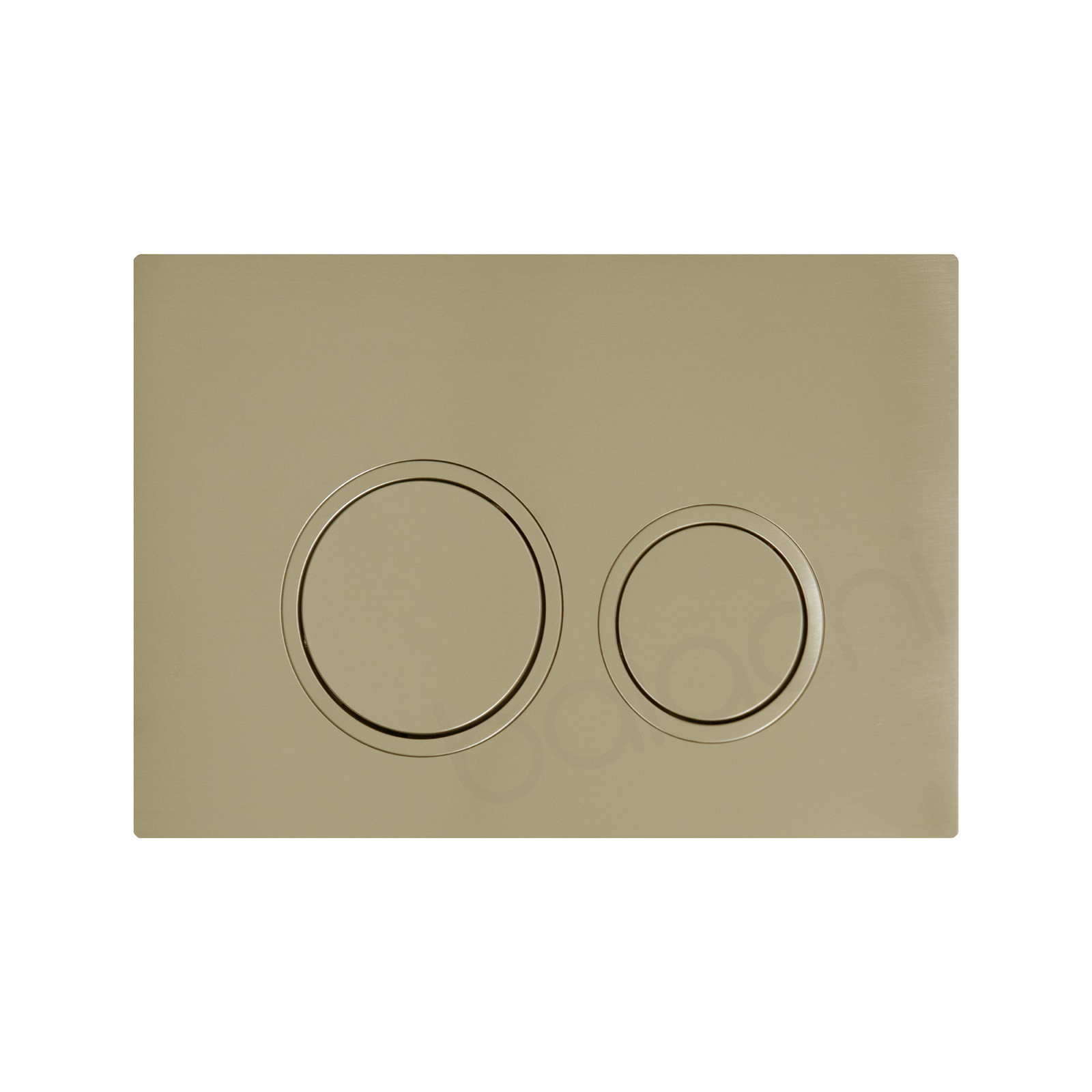 Ballina Rimless In Wall Toilet Suite with Round Brushed Gold Flushing Buttons