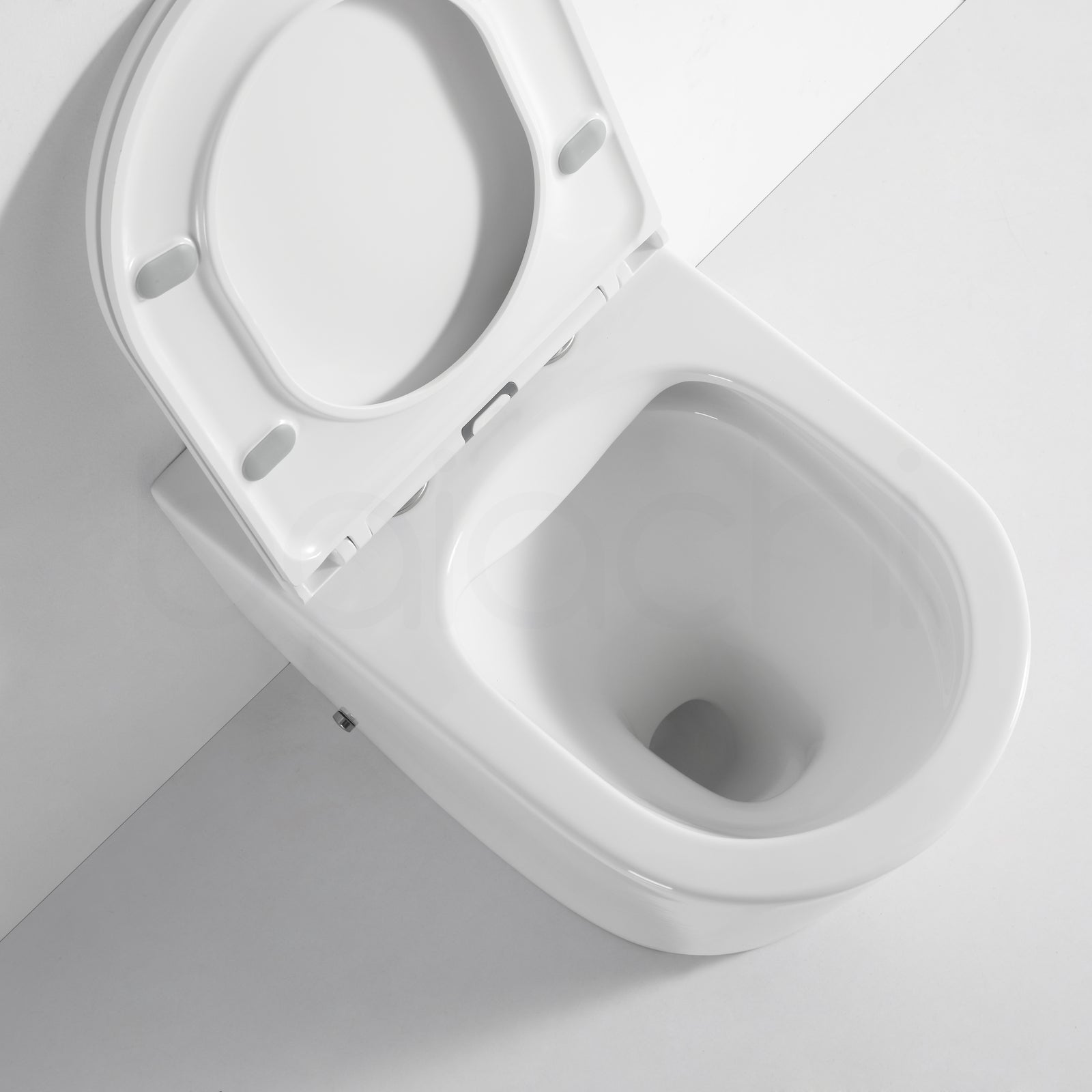Ballina Rimless In Wall Toilet Suite with Round Brushed Gold Flushing Buttons