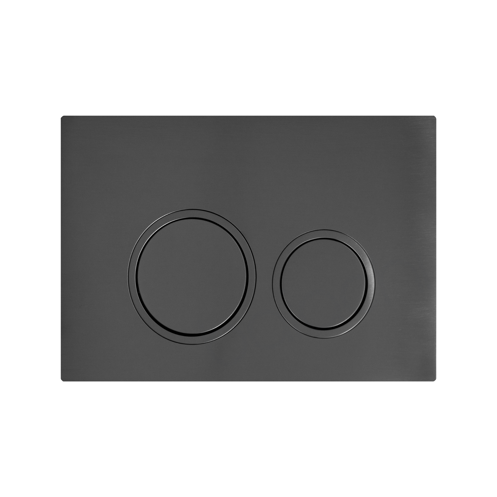 Ballina Rimless In Wall Toilet Suite with Round Gun Metal Flushing Buttons