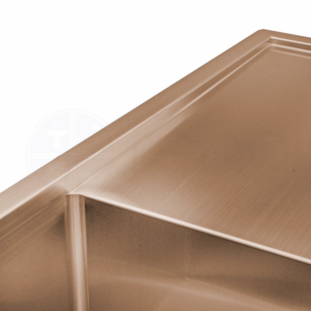 Baiachi 1120x450 Handmade Kitchen Stainless Steel Sink Double Bowl Drainer Top Undermount Brushed Copper