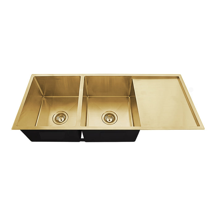 1110X440 Handmade Laundry Kitchen Sink Top/Under Mount Brushed Gold