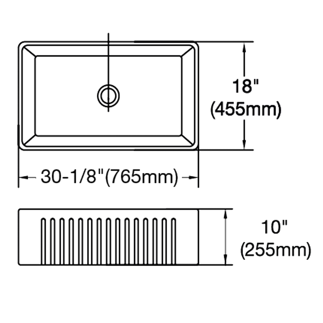 Baiachi 765X455X255mm Butler Farmhouse Fireclay Kitchen Laundry Sink