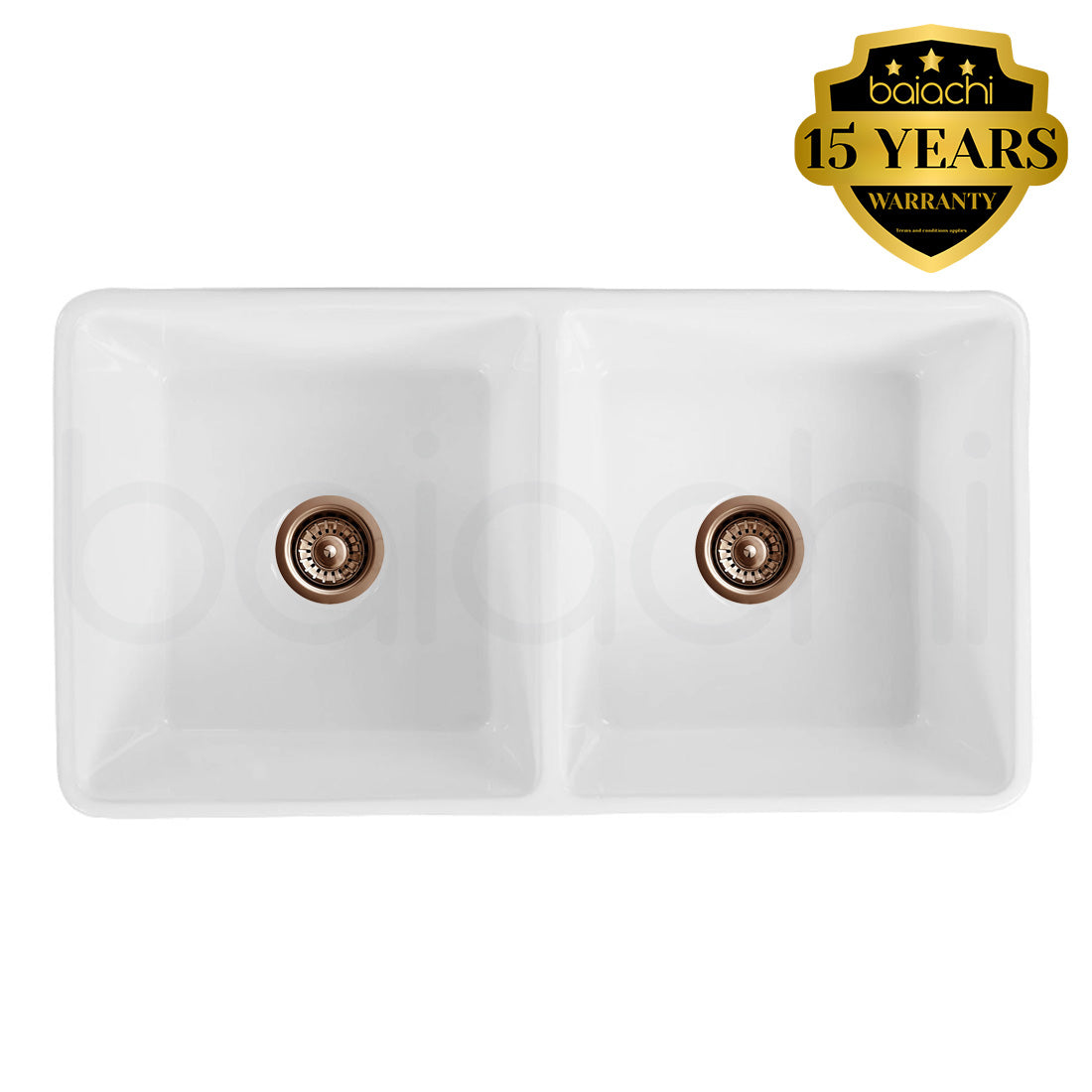 Baiachi 835X455X255mm Butler Farmhouse Fireclay Kitchen Laundry Sink Brushed Copper Waste
