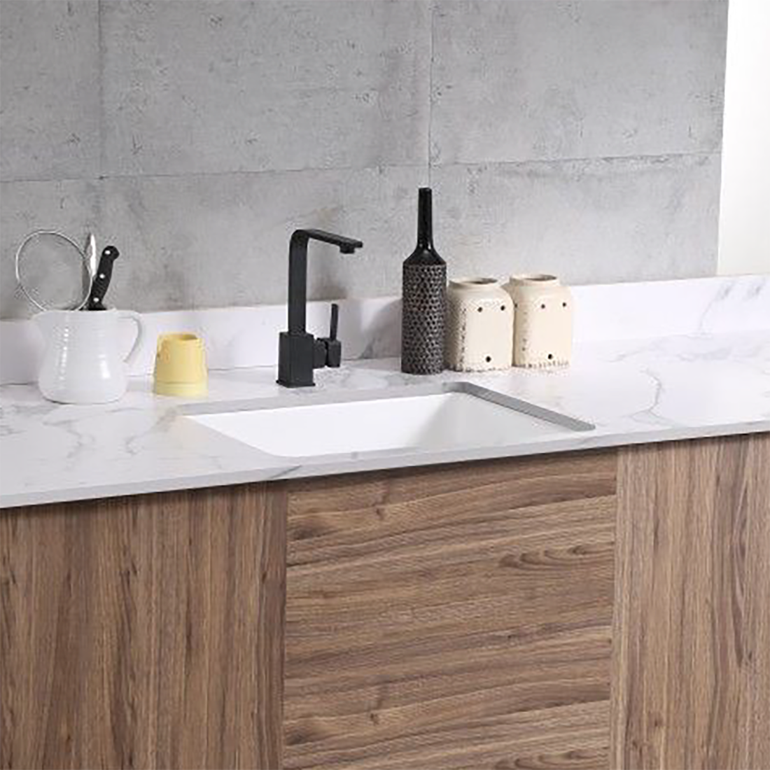 Baiachi 600X470X254mm Butler Farmhouse Kitchen Laundry Ceramic Sink Black Waste