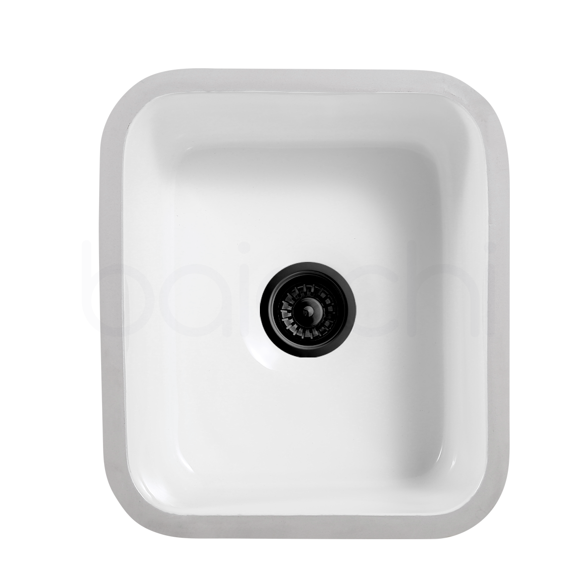 Baiachi Ceramic Kitchen and Laundry Sink Undermount Matte Black Waste