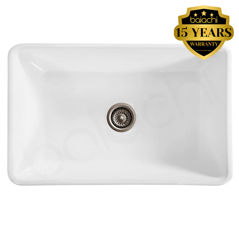 Baiachi 835X460X255mm Butler Farmhouse Fireclay Kitchen Laundry Sink Antique Bronze Waste