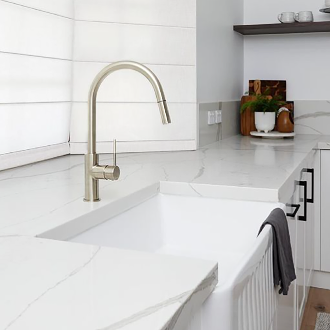 Baiachi 835X460X255mm Butler Farmhouse Fireclay Kitchen Laundry Sink Stainless Steel Waste