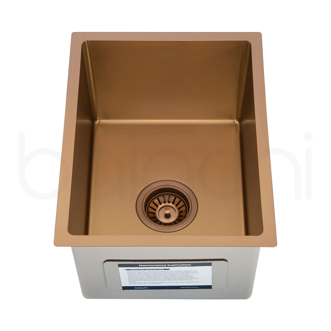 Baiachi 340X440mm Handmade Laundry Kitchen Sink Top/Under Mount Brushed Copper