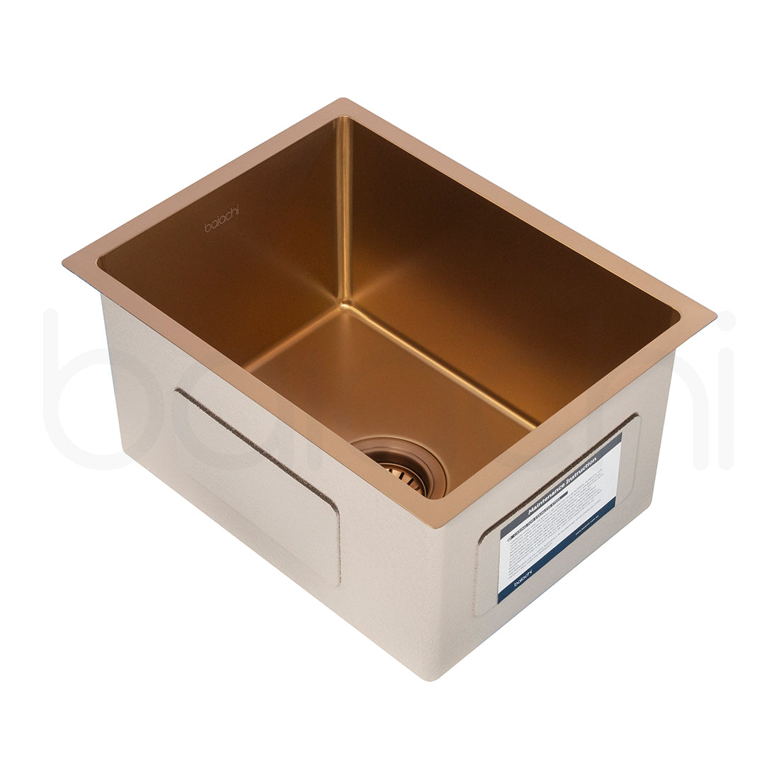 Baiachi 340X440mm Handmade Laundry Kitchen Sink Top/Under Mount Brushed Copper