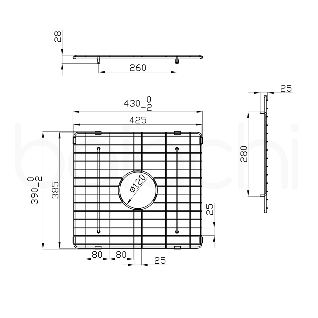 Baiachi Kitchen Sink Grid Gun Metal
