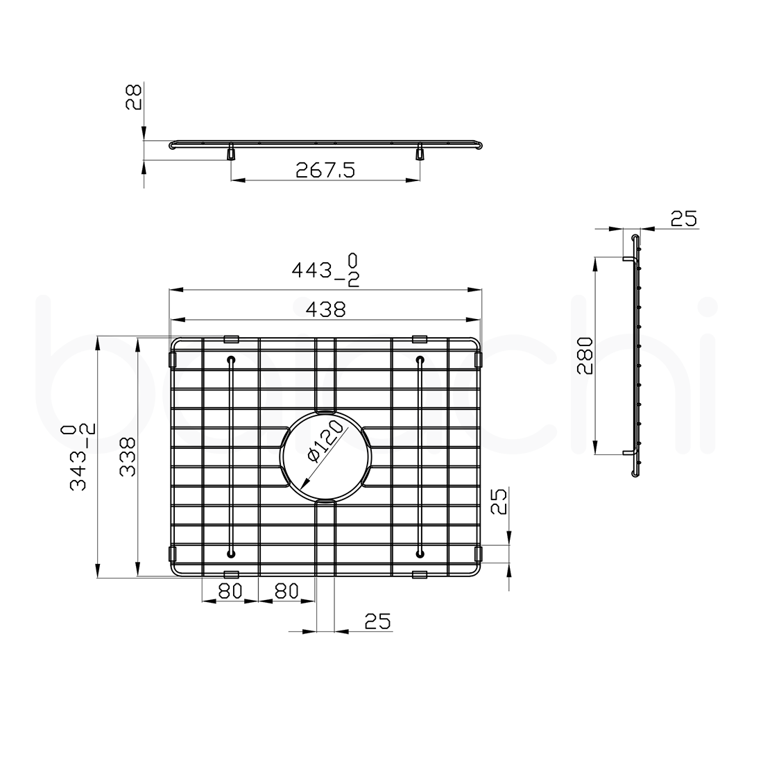 Baiachi Kitchen Sink Grid Antique Bronze