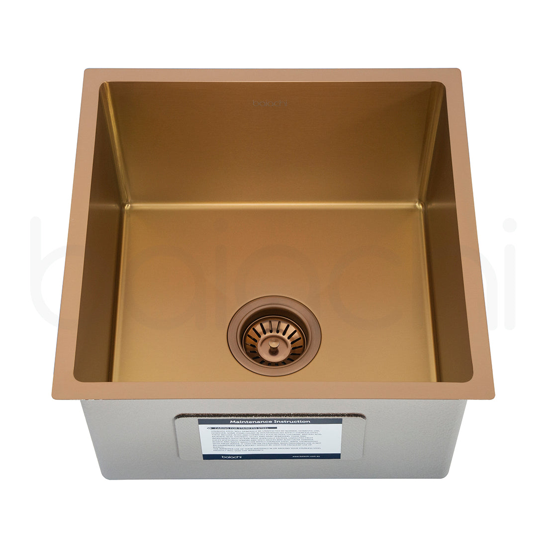 Baiachi 440X440mm Handmade Laundry Kitchen Sink Top/Under Mount Brushed Copper