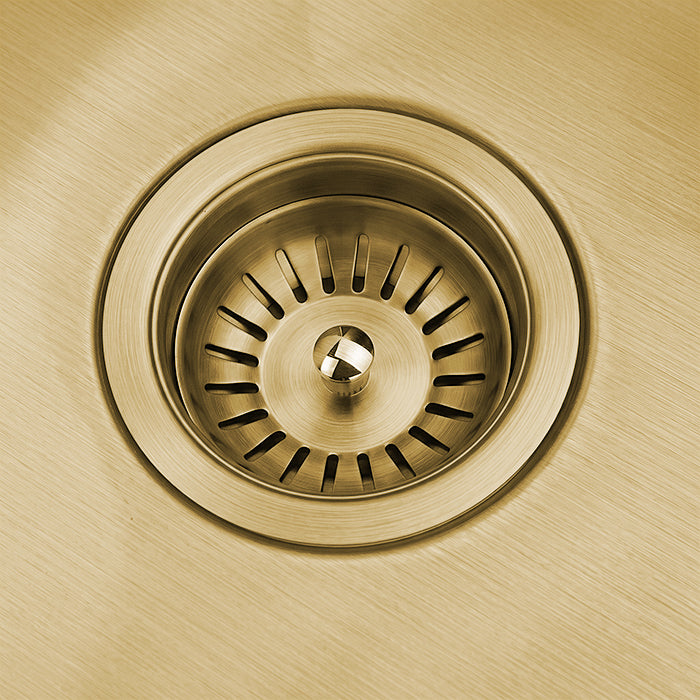 Baiachi 450x450 Handmade Kitchen and Laundry Stainless Steel Sink Single Bowl Top Undermount Brushed Gold