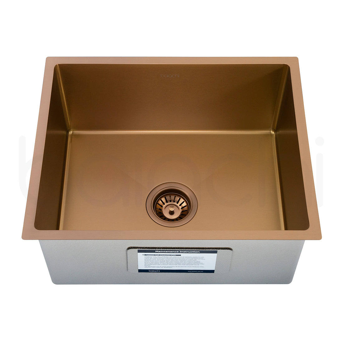 Baiachi 540X440mm Handmade Laundry Kitchen Sink Top/Under Mount Brushed Copper