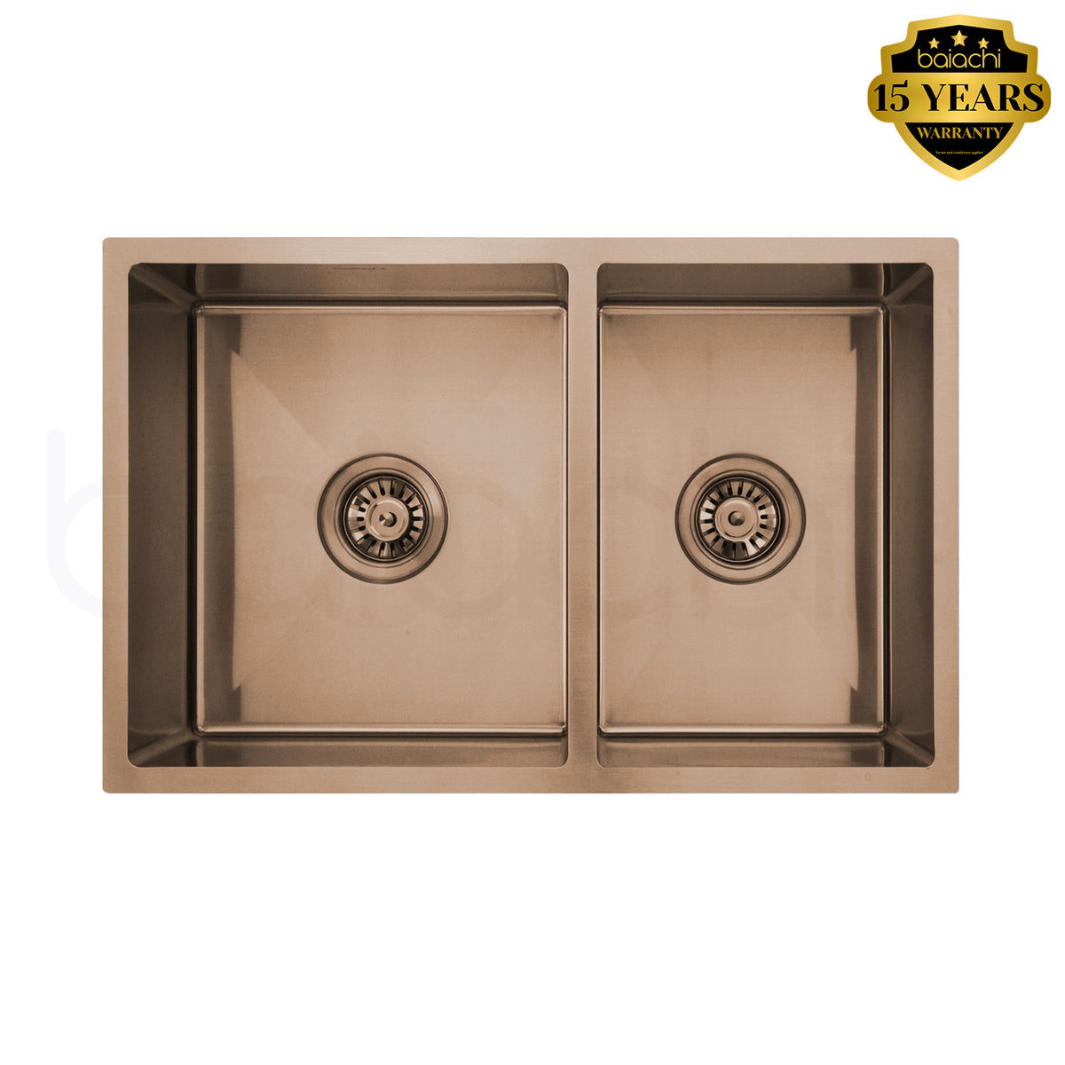 Baiachi 790x450 Handmade Kitchen and Laundry Stainless Steel Sink Double Bowl Top Undermount Brushed Copper