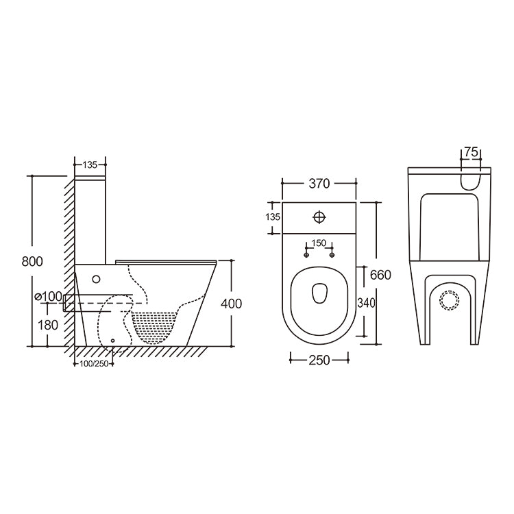 Baiachi Bravo Vortex Rimless Tornado Toilet Suite