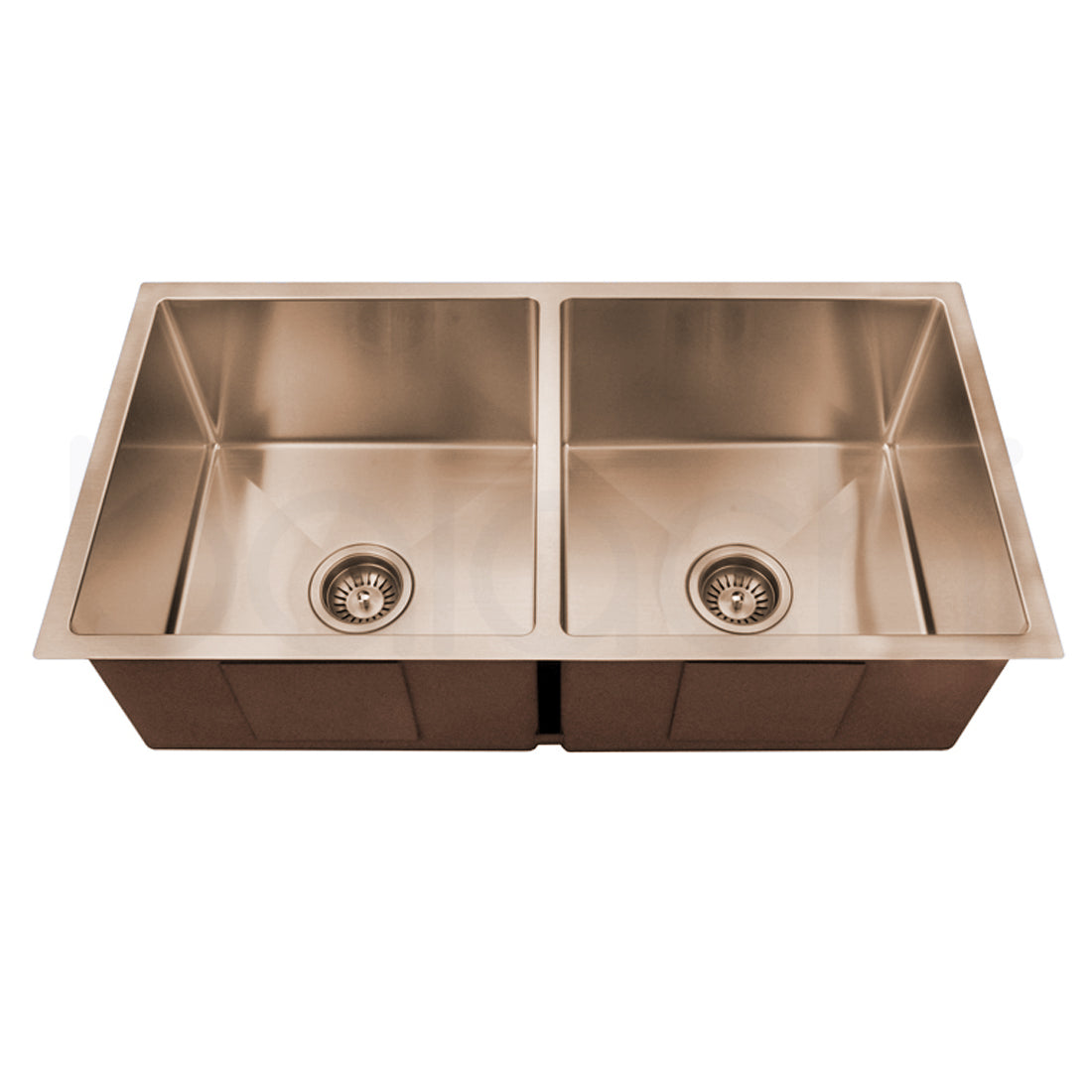 Baiachi 870x450 Handmade Kitchen and Laundry Stainless Steel Sink Double Bowl Top Undermount Brushed Copper
