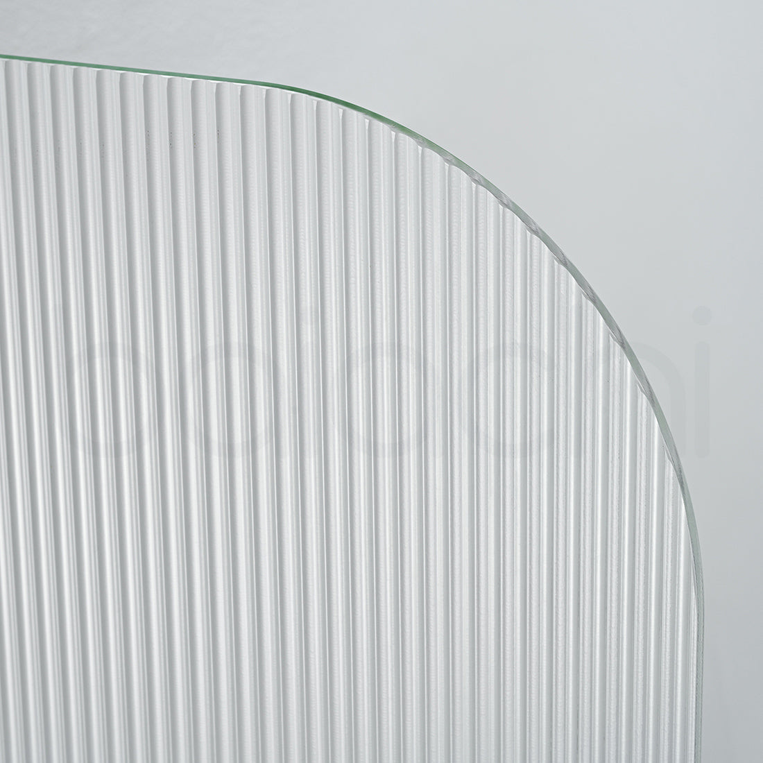 Baiachi 900mm Curved Fluted Glass Fixed Panel Shower Screen Antique Brass