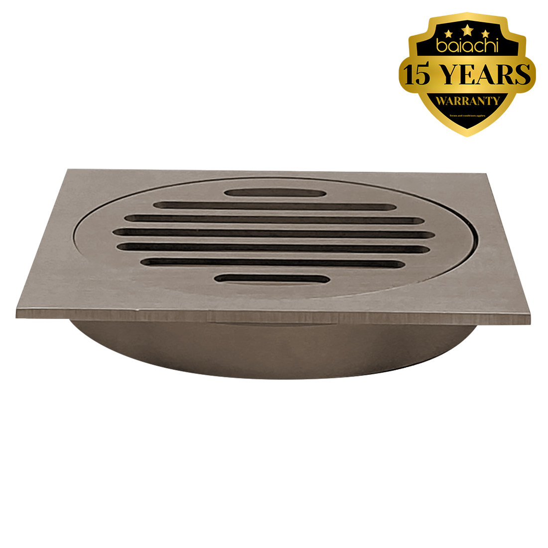 Baiachi 110X110mm Bathroom Shower 100mm Floor Waste Drain Antique Brass