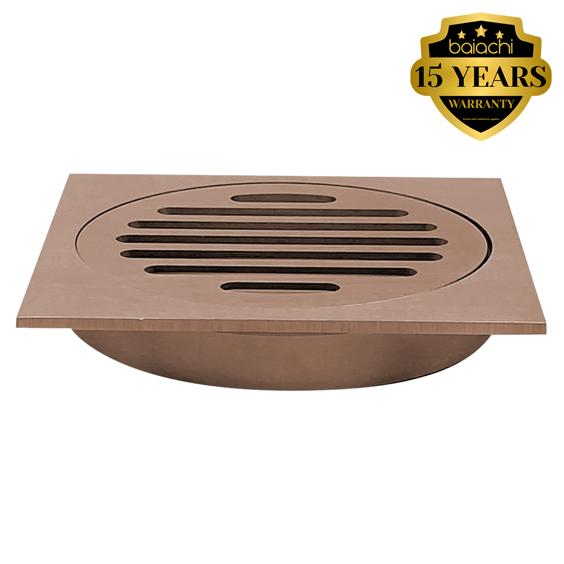 Baiachi 110X110mm Bathroom Shower 100mm Floor Waste Drain Brushed Copper