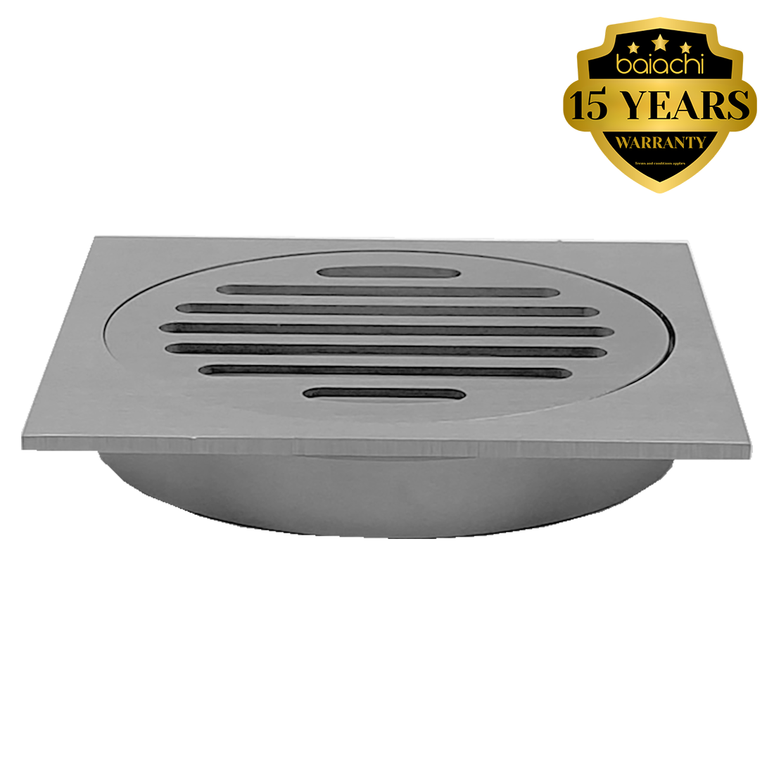 110X110mm Brushed Nickel Bathroom Shower 100mm Floor Waste Drain