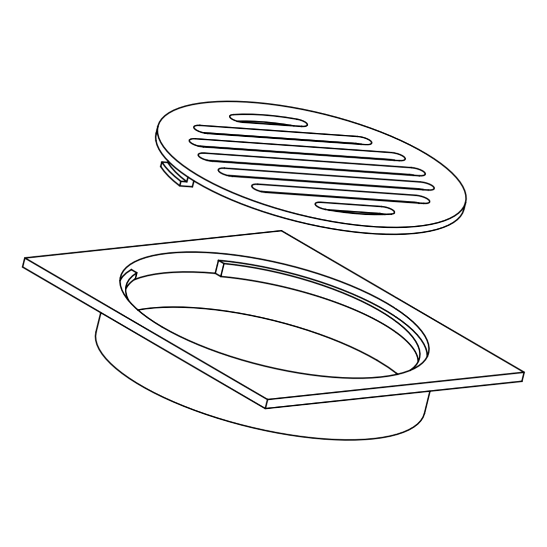 110X110mm Black Bathroom Shower 100mm Outlet Floor Waste Drain Grate