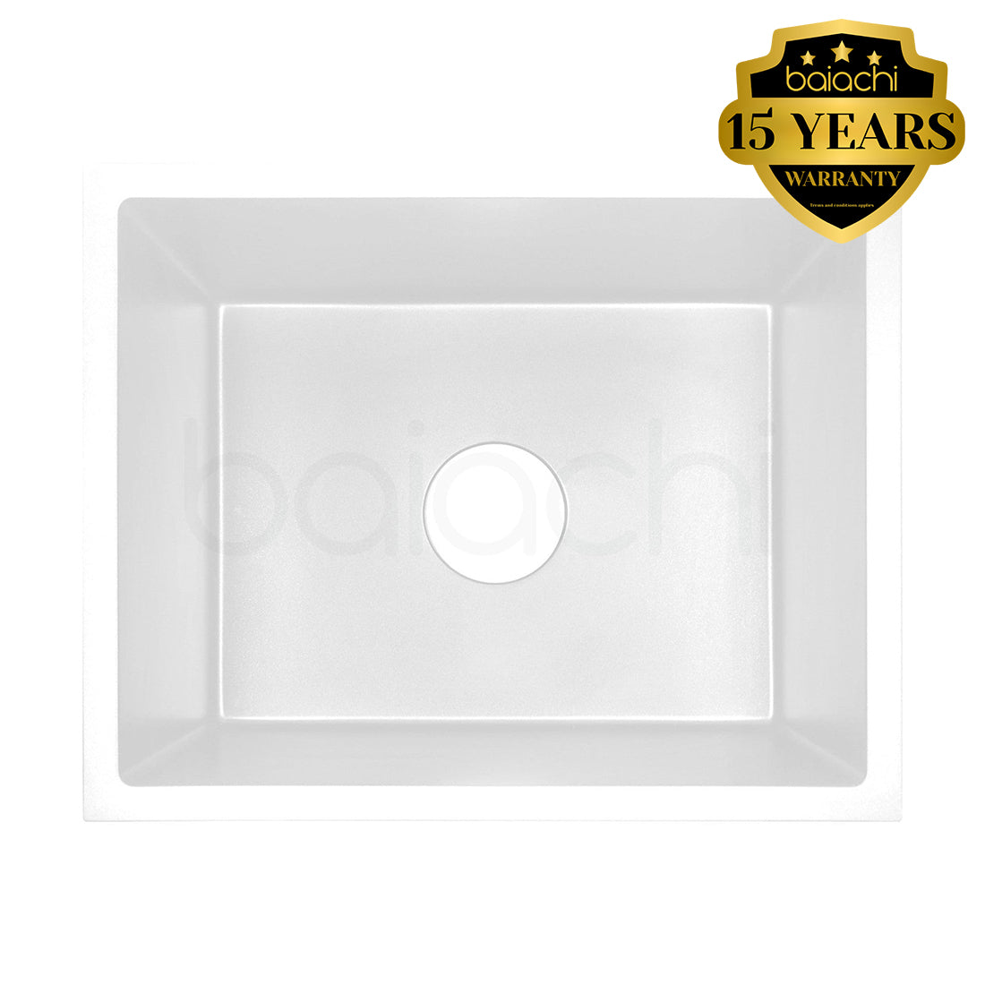 Baiachi 550 x 450 Single Bowl Granite Kitchen Sink White